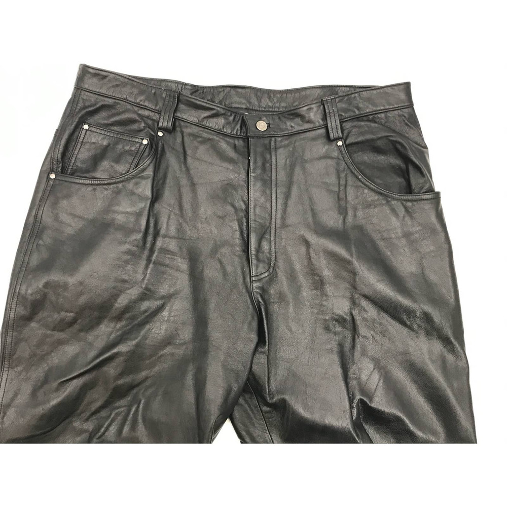 Wilsons Leather Black Men's Cargo Leather Pants - Picture 3 of 8